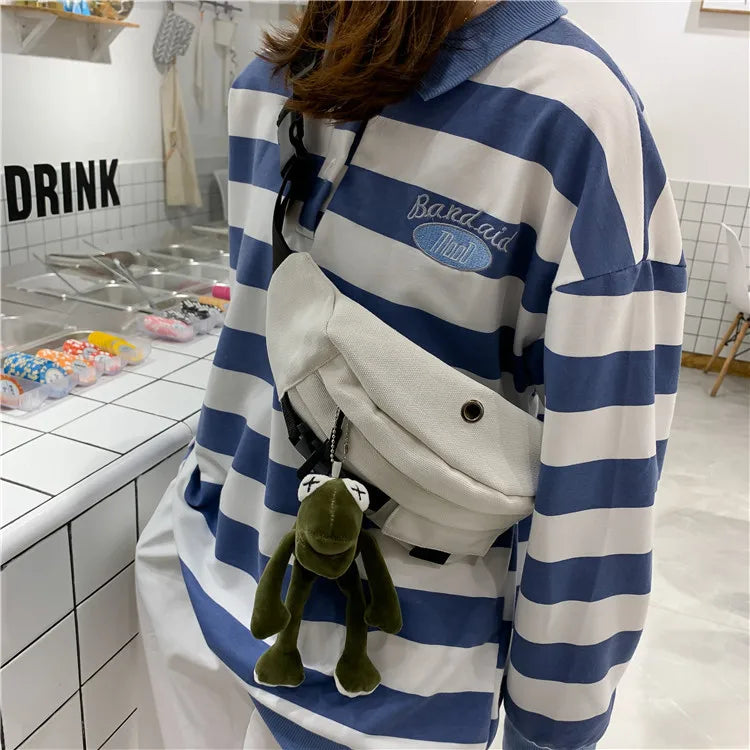 Qiaoduo Canvas Waist Bag Women Fanny Pack Shoulder Bag