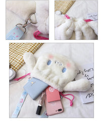Qiaoduo Big-eared Dog Shoulder Bag Cartoon Doll Large Capacity Plush Bag