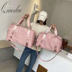 Qiaoduo Large Travel Bag Women Cabin Tote Bag Handbag Nylon Waterproof Shoulder