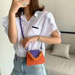 Qiaoduo Mini Crossbody Bag with Acrylic Chain - Lady Hit