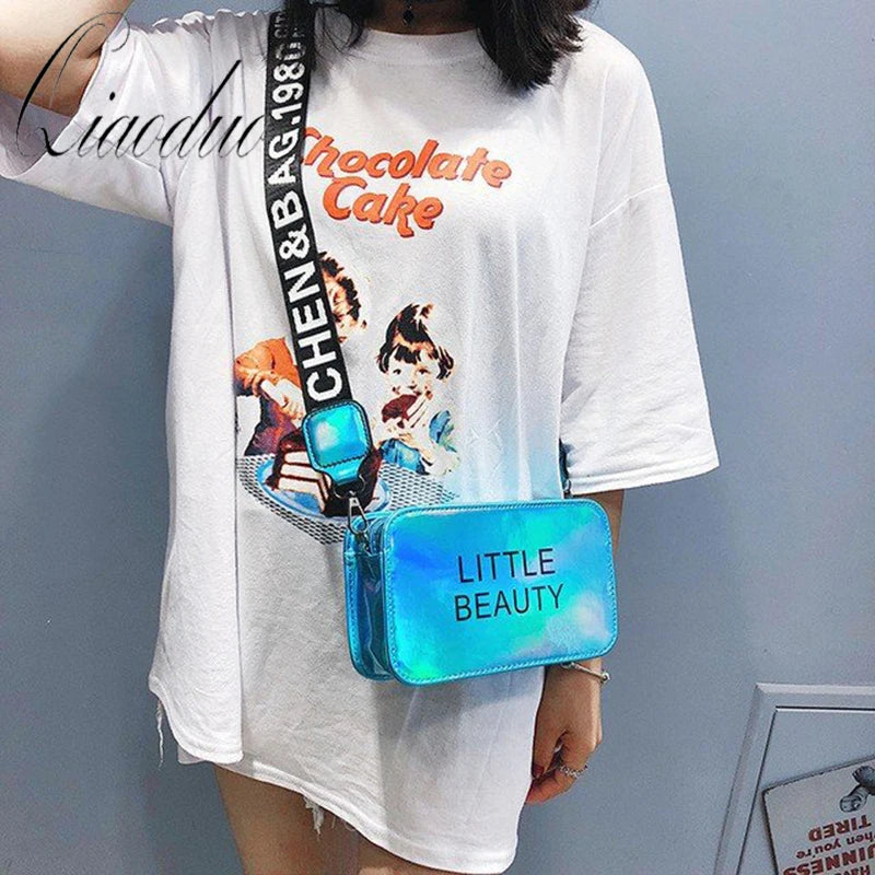 Qiaoduo Mini Women Laser Crossbody Bag PVC Jelly Small Shoulder Bag