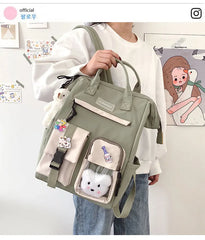 Qiaoduo Preppy Backpack Women Waterproof Candy Colors Backpacks