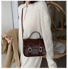 Qiaoduo Retro Winter Shoulder Bag Women Flap Lock Crossbody