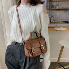 Qiaoduo Retro Winter Shoulder Bag Women Flap Lock Crossbody