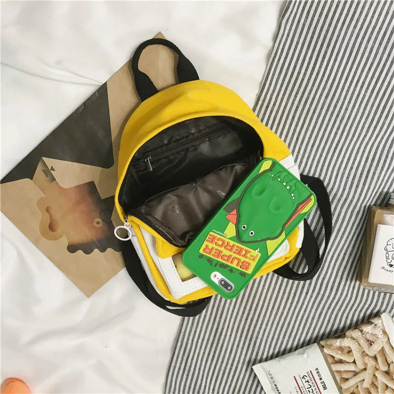 Qiaoduo School Backpack Women College Girls Cartoon Small Yellow Shoulder Bags