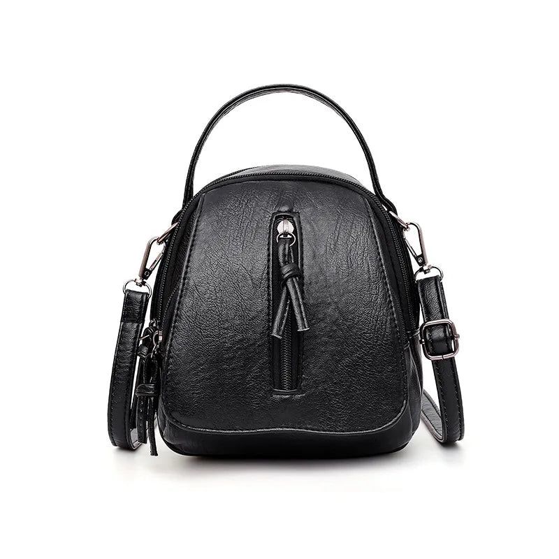 Qiaoduo Vintage PU Leather Shoulder Bag Large Capacity Crossbody Tote