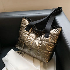 Lattice Pattern Shoulder Bag Women Handbag Large Capacity Tote