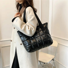 Lattice Pattern Shoulder Bag Women Handbag Large Capacity Tote