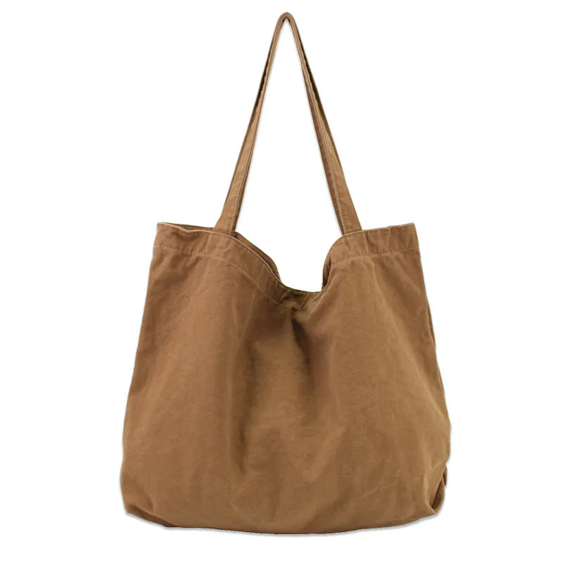 Canvas Handbag Foldable High Capacity Women's Handbags Shoulder Bags