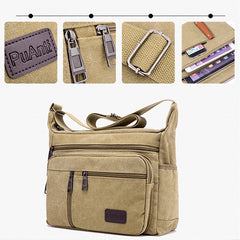 Canvas Male Casual Shoulder Messenger Bag Tablet Tote Satchel