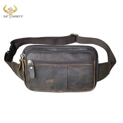 Leather Men Casual Travel Waist Belt Bag Chest Pack Sling Bag