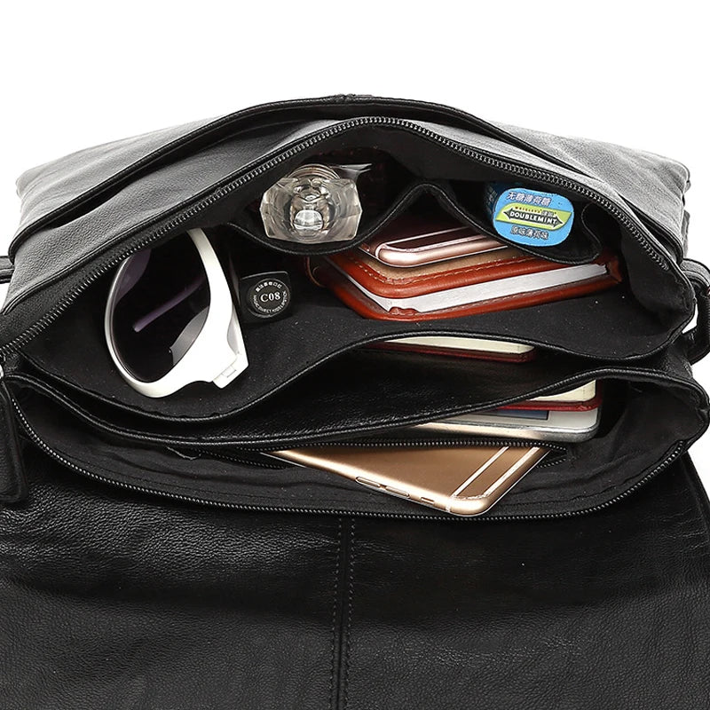Leather Men Classical Messenger Bags Casual Business Shoulder Handbags for man