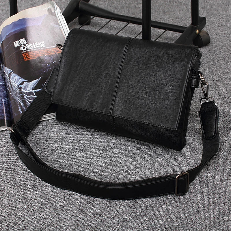 Leather Men Classical Messenger Bags Casual Business Shoulder Handbags for man