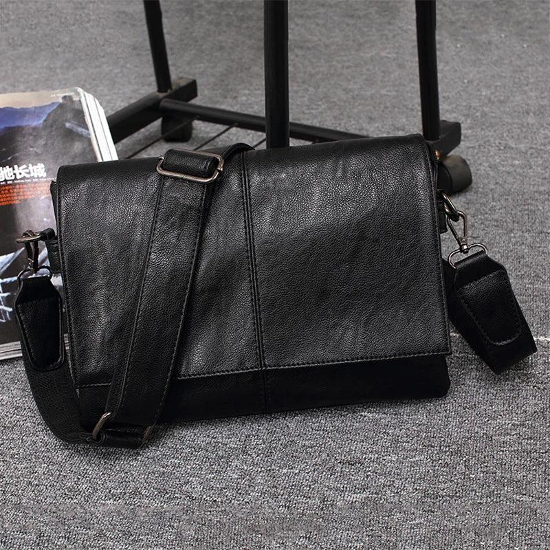 Leather Men Classical Messenger Bags Casual Business Shoulder Handbags for man