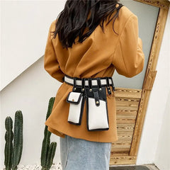 Women Leather Waist Pack Crossbody Bag Phone Pouch Chest Bags