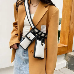 Women Leather Waist Pack Crossbody Bag Phone Pouch Chest Bags