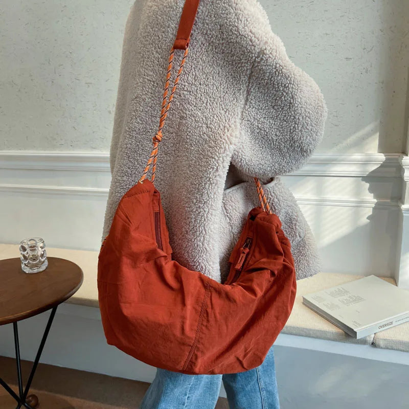 Nylon Shoulder Bag Dumpling Tote Female Crossbody High Capacity Handbag