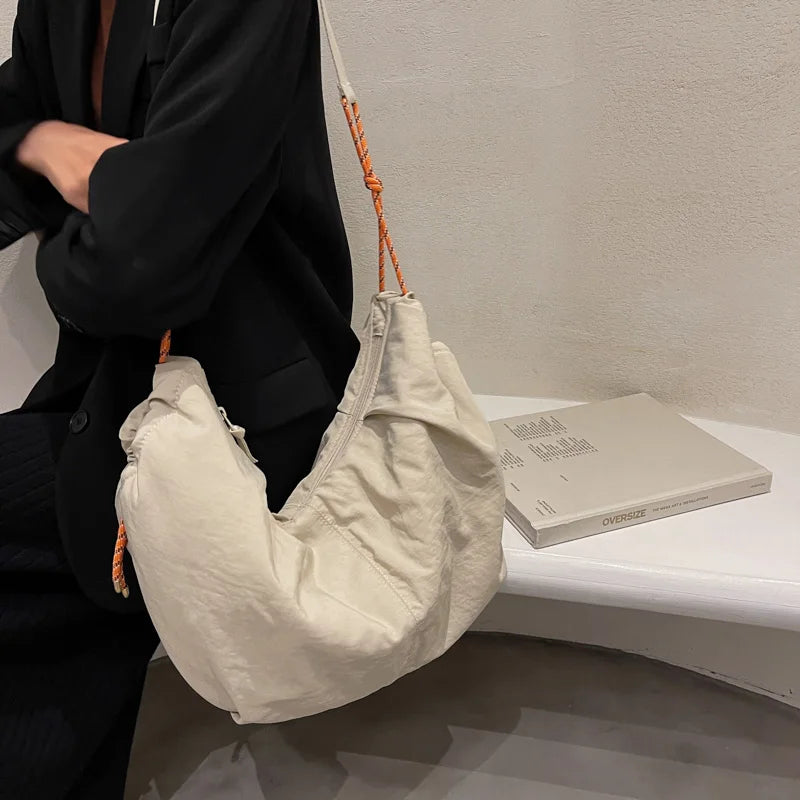 Nylon Shoulder Bag Dumpling Tote Female Crossbody High Capacity Handbag
