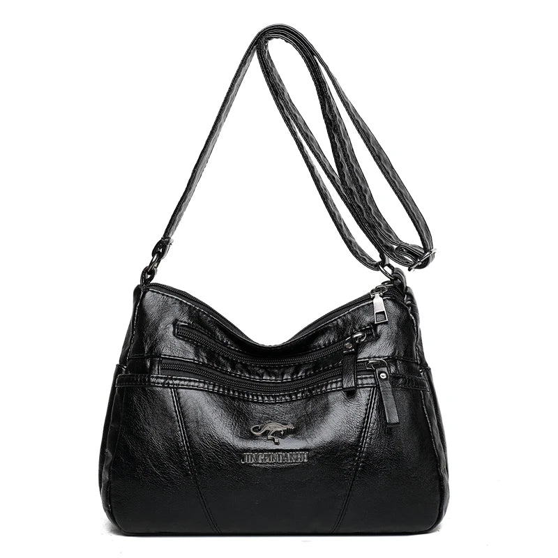 PU Leather Messenger Bag Women Large Shoulder Purse Handbag