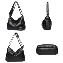 PU Leather Messenger Bag Women Large Shoulder Purse Handbag