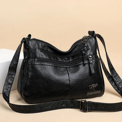PU Leather Messenger Bag Women Large Shoulder Purse Handbag