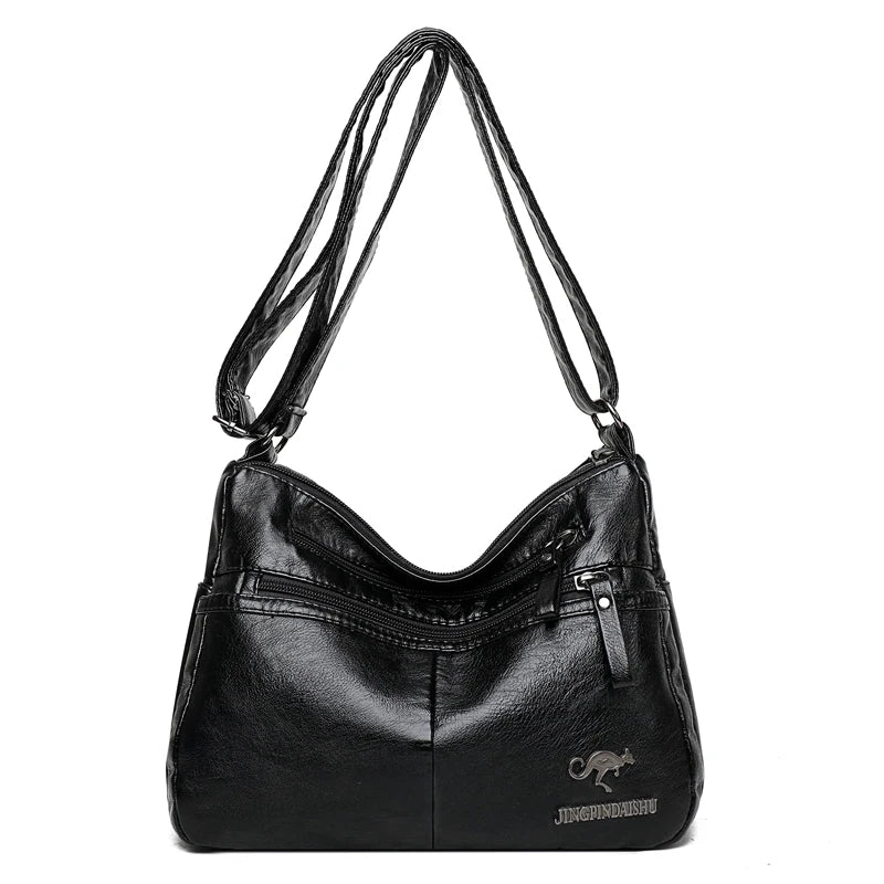 PU Leather Messenger Bag Women Large Shoulder Purse Handbag