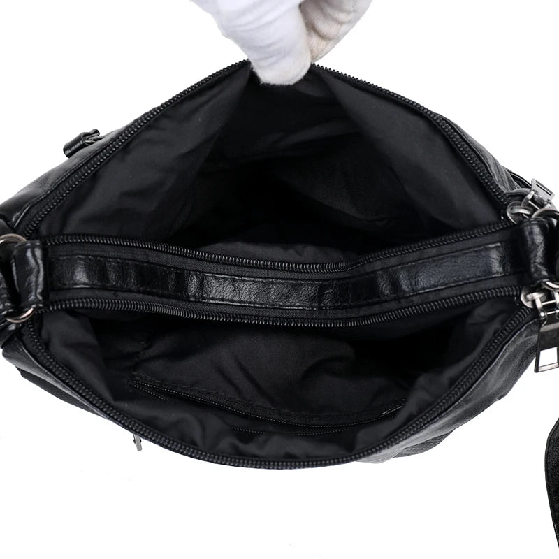 PU Leather Messenger Bag Women Large Shoulder Purse Handbag