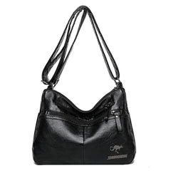 PU Leather Messenger Bag Women Large Shoulder Purse Handbag