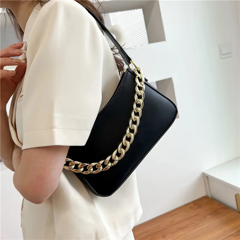 Small Shoulder Bags for Women with Chain Handbags Underarm Bag