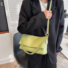 Geometric Shoulder Bag Thick Chain Vintage Handbag