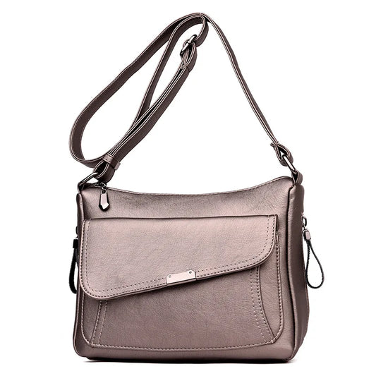 Women's PU Leather Crossbody Shoulder Bags with Multi-pocket Design