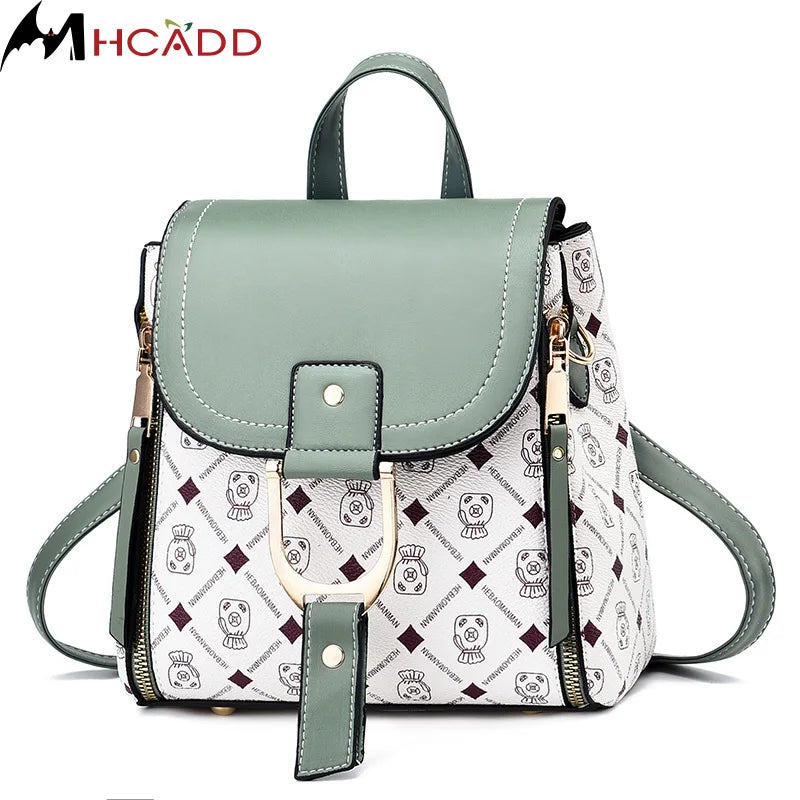 Small Backpack Women Casual PU Leather Bagpack Ladies