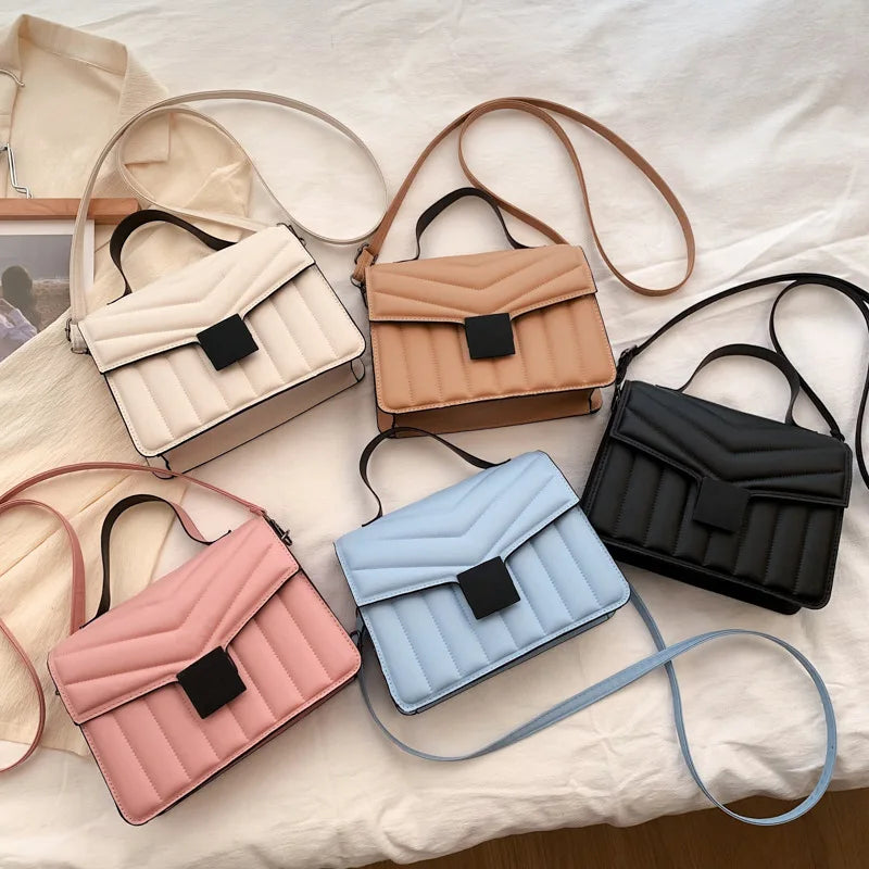 Solid Leather Women's Bag Crossbody Shoulder Bags For Ladies Handbag Purse