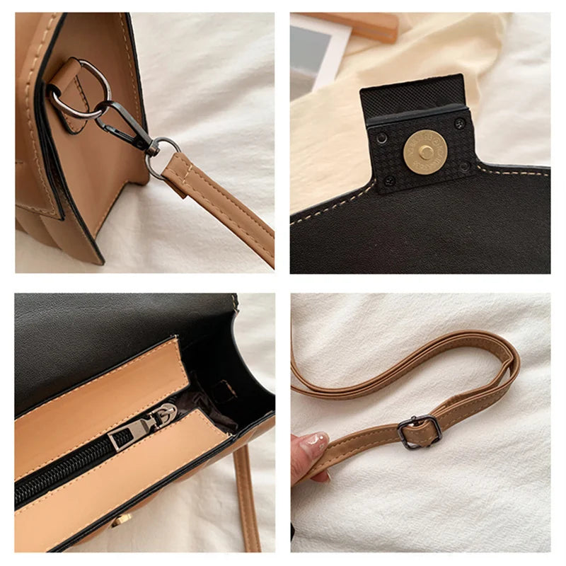 Solid Leather Women's Bag Crossbody Shoulder Bags For Ladies Handbag Purse