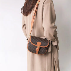 Women's Half Round Saddle Crossbody Bag Retro Shoulder Satchel