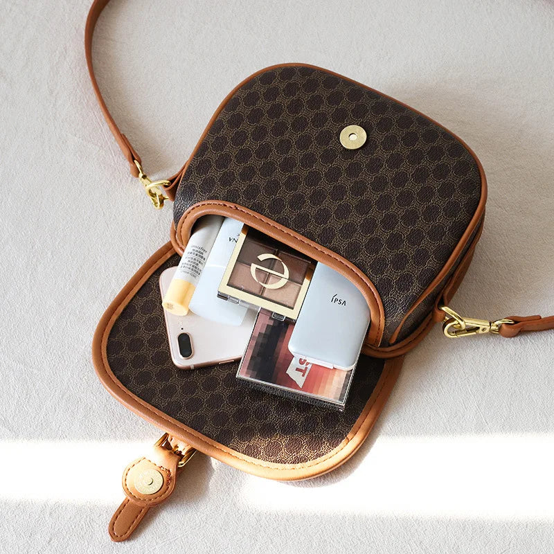 Women's Half Round Saddle Crossbody Bag Retro Shoulder Satchel