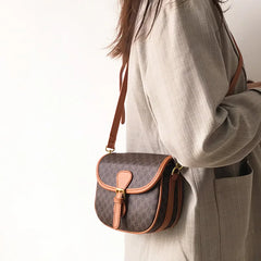 Women's Half Round Saddle Crossbody Bag Retro Shoulder Satchel
