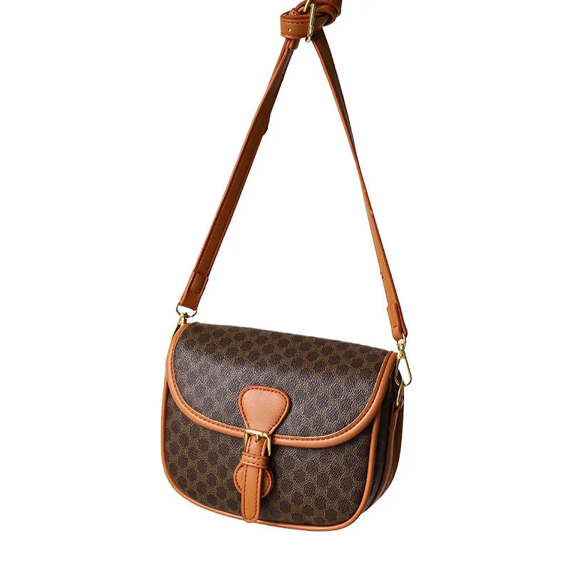 Women's Half Round Saddle Crossbody Bag Retro Shoulder Satchel
