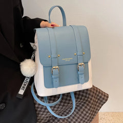 Women Leather Travel Backpack Sac A Dos Small School Bags for Teenage Girls