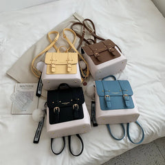 Women Leather Travel Backpack Sac A Dos Small School Bags for Teenage Girls