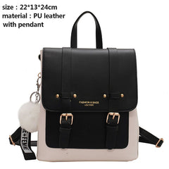 Women Leather Travel Backpack Sac A Dos Small School Bags for Teenage Girls