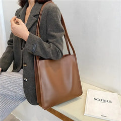 Women Tote Bag Shoulder Leather Handbag Totes Large Capacity Solid
