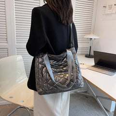 Quilted Cotton-Padded Bag Nylon Ladies Crossbody Bag