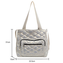 Quilted Cotton-Padded Bag Nylon Ladies Crossbody Bag
