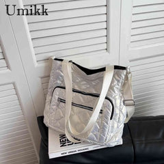 Quilted Cotton-Padded Crossbody Bag Waterproof Winter