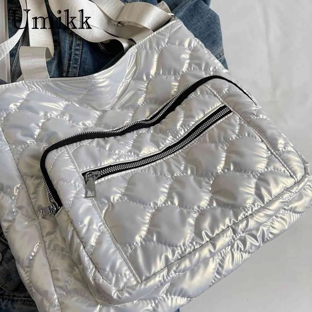 Quilted Cotton-Padded Crossbody Bag Waterproof Winter