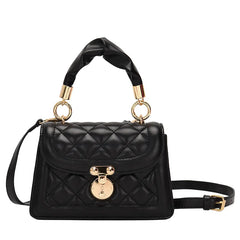 Quilted Crossbody Bag Small Chain Handbag PU Leather Hand Bag with Handle
