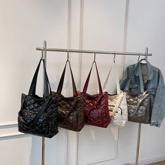 Quilted Ladies Crossbody Bag Nylon Waterproof Shoulder Bag for Travel