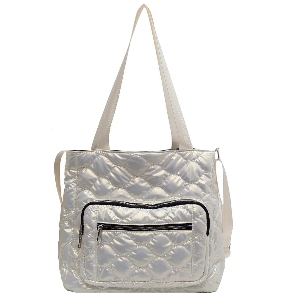 Quilted Ladies Crossbody Bag Nylon Waterproof Shoulder Bag for Travel