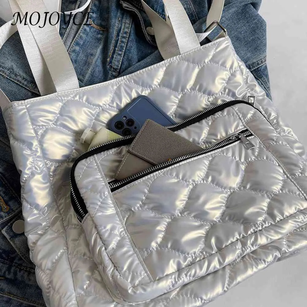 Quilted Ladies Crossbody Bag Nylon Waterproof Soft Warm Shoulder Bag